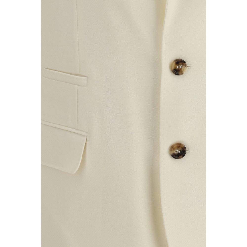 Brunello Cucinelli Cream Wool Blazer